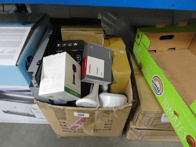 Lot 2568 - Box of various tech, to include controllers,...