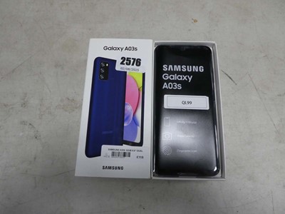 Lot 2576 - Boxed Samsung SM-A03F70/DS smart phone, 32 GB...