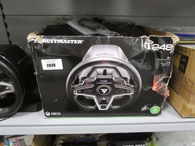 Lot 2638 - Boxed Thrustmaster steering wheel and pedal...