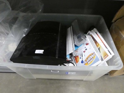 Lot 2642 - Box of consoles and games including a PS3 and Wii