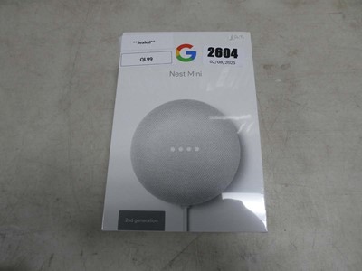 Lot 2604 - Sealed Google Nest Mini H2C in chalk