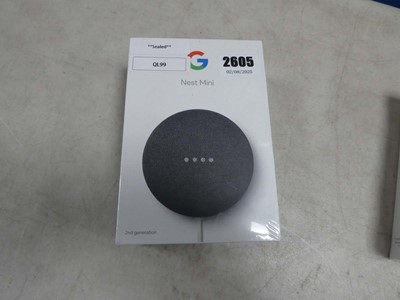 Lot 2605 - Sealed Google Nest Mini H2C in charcoal