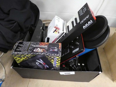 Lot 2735 - Box of music equipment, to include Akai...