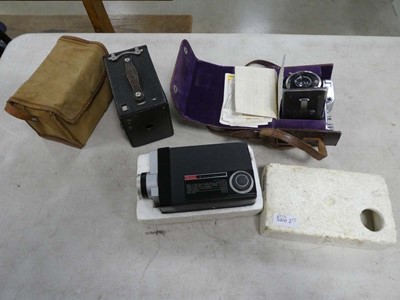 Lot 2666 - 3 vintage cameras including Kodak 8 movie...