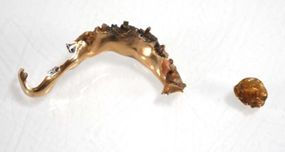 Lot 753 - A section of dental gold and a crown, overall...