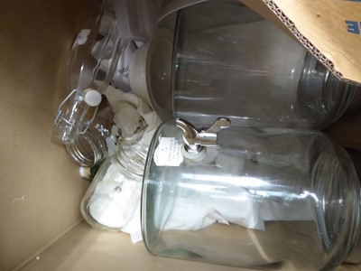 Lot 3036 - Large box containing mugs, glass drinks...