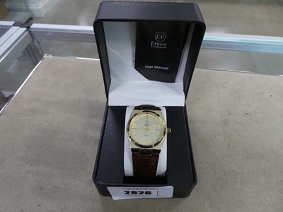 Lot 2826 - Ernest Ferdinand gents wristwatch with brown...