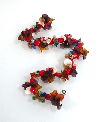 Lot 758 - A Murano type glass necklace with...