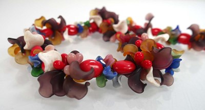Lot 758 - A Murano type glass necklace with...