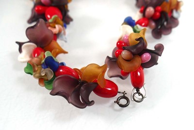 Lot 758 - A Murano type glass necklace with...