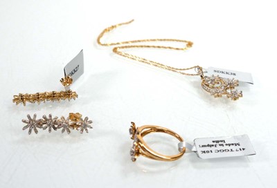 Lot 761 - A suite of 9ct yellow gold jewellery...