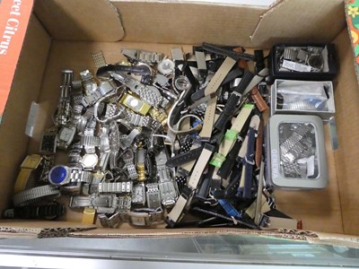 Lot 2850 - Box of approx. 50 assorted watches, straps and...