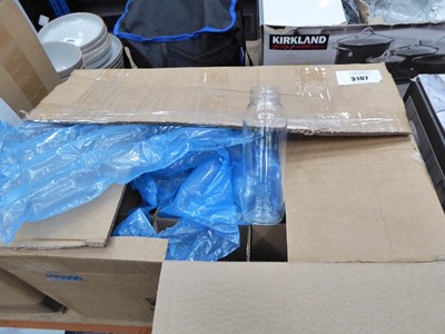 Lot 3107 - Box containing glass screw cap bottles