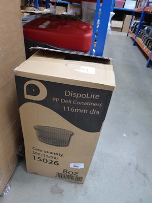 Lot 3112 - Box containing disposable plastic takeaway...