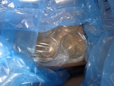 Lot 3117 - Box containing glass jars with metal lids