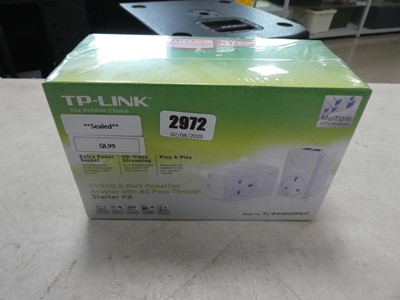 Lot 2972 - Boxed TP-Link 2 port power line adapter