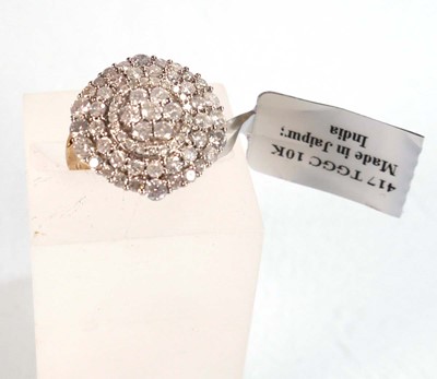 Lot 769 - A 9ct yellow gold ring set small diamonds in...