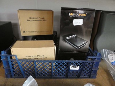 Lot 2942 - Box containing Tonidoplug home servers and...