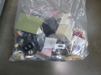 Lot 2868 - Bag of assorted cutlery, shell case jewellery...