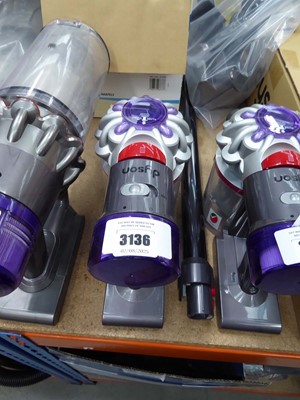 Lot 3136 - Handheld Dyson V8 vacuum cleaner, with pole...
