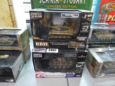 Lot 2907 - 2 Forces of Valor collectible tank figures to...
