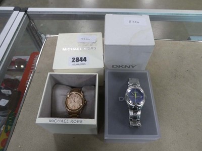 Lot 2844 - A ladies DKNY stainless steel wristwatch...
