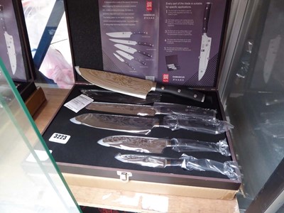 Lot 3223 - 5 piece steel blade knife set