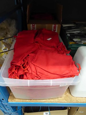 Lot 3261 - Box and tray of small red sack bags