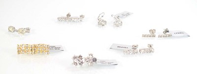 Lot 809 - Seven pairs of silver and silver gilt ear...