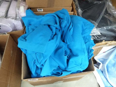 Lot 3291 - Box of plain blue premiere cotton polo tops