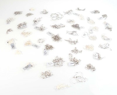Lot 814 - Forty-four silver necklaces, various links and...