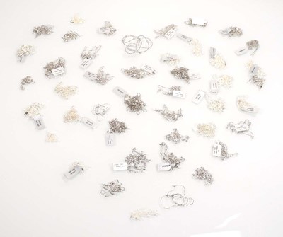 Lot 814 - Forty-four silver necklaces, various links and...