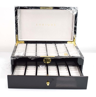 Lot 816 - A Lorlique black lacquer style two section...