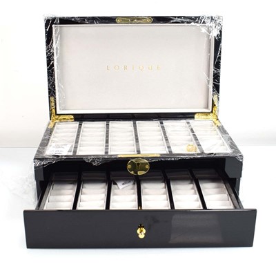 Lot 817 - A Lorlique black lacquer style two section...