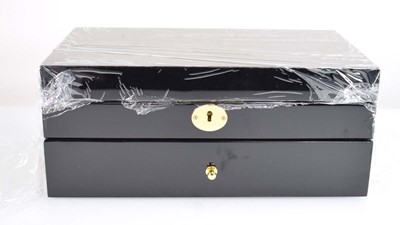 Lot 817 - A Lorlique black lacquer style two section...