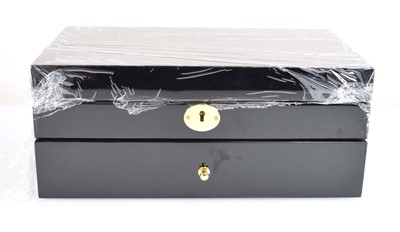 Lot 818 - A Lorlique black lacquer style two section...