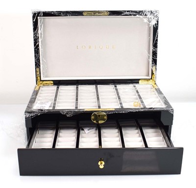 Lot 820 - A Lorlique black lacquer style two section...