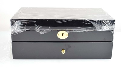 Lot 820 - A Lorlique black lacquer style two section...