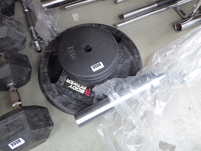 Lot 3339 - Pair of Body Power 20KG weight plates, plus 5...