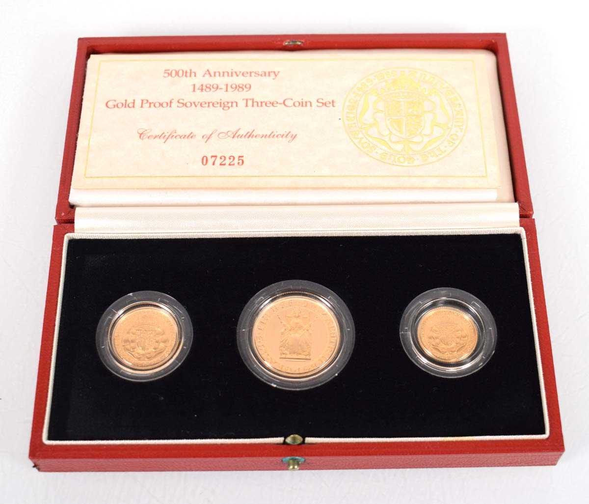 Lot A Royal Mint 500th Anniversary 1489-1989 gold...
