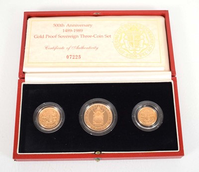 Lot A Royal Mint 500th Anniversary 1489-1989 gold...