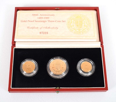 Lot A Royal Mint 500th Anniversary 1489-1989 gold...