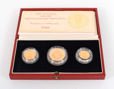 Lot A Royal Mint 500th Anniversary 1489-1989 gold...