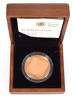 Lot A Royal Mint 2008 gold proof £5 coin...