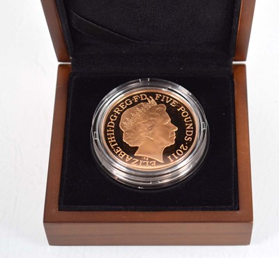 Lot A Royal Mint 2011 gold proof £5 coin...
