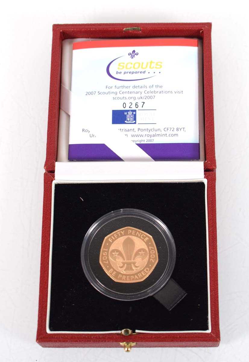 Lot A Royal Mint 2007 gold proof 50p commemorating...