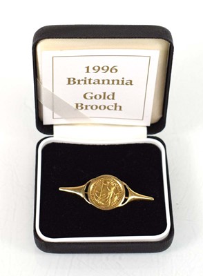 Lot A Royal Mint 1996 Britannia brooch, overall...