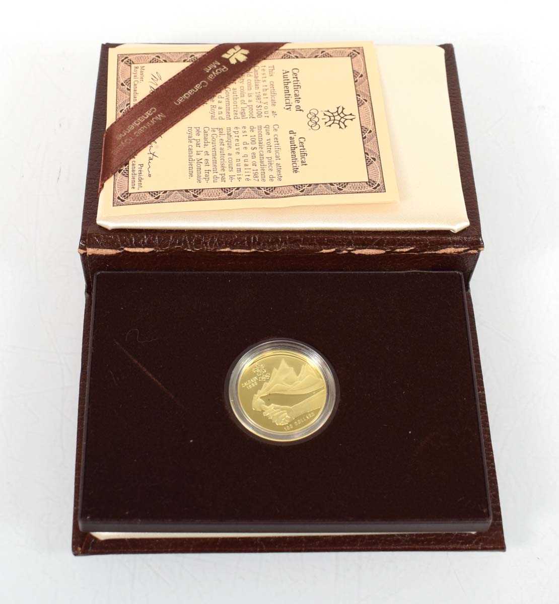 Lot A Royal Canadian Mint 1987 $100 coin...