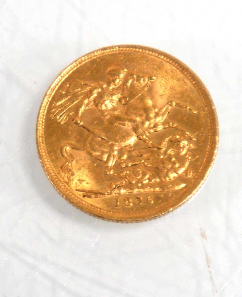 Lot 989 - A Victorian sovereign dated 1875