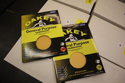 Lot 47 - Oakey sandpaper sheets, 5 pack medium 70 grade...